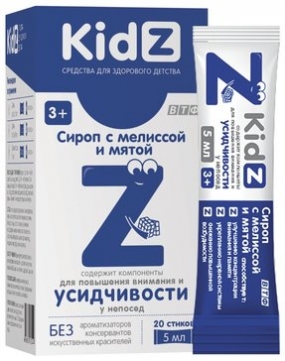 Kidz Сироп с мелиссой и мятой стик 20 шт 