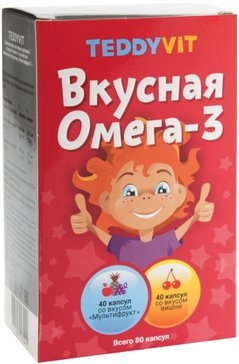 Витамины для детей Teddyvit Вкусная Омега-3 капс. 80 шт