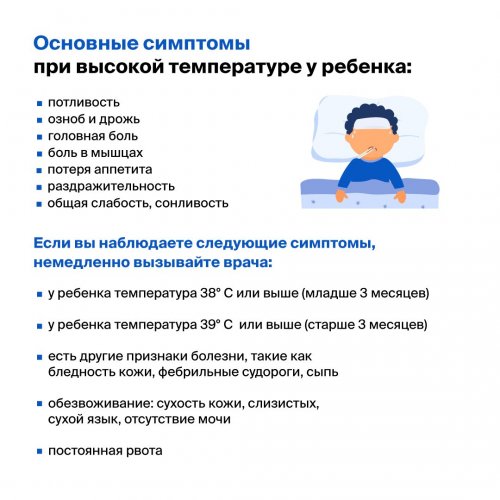 Симптомы высокой температуры у ребенка
