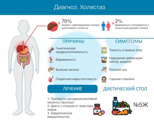 Причины холестаза (застоя желчи)